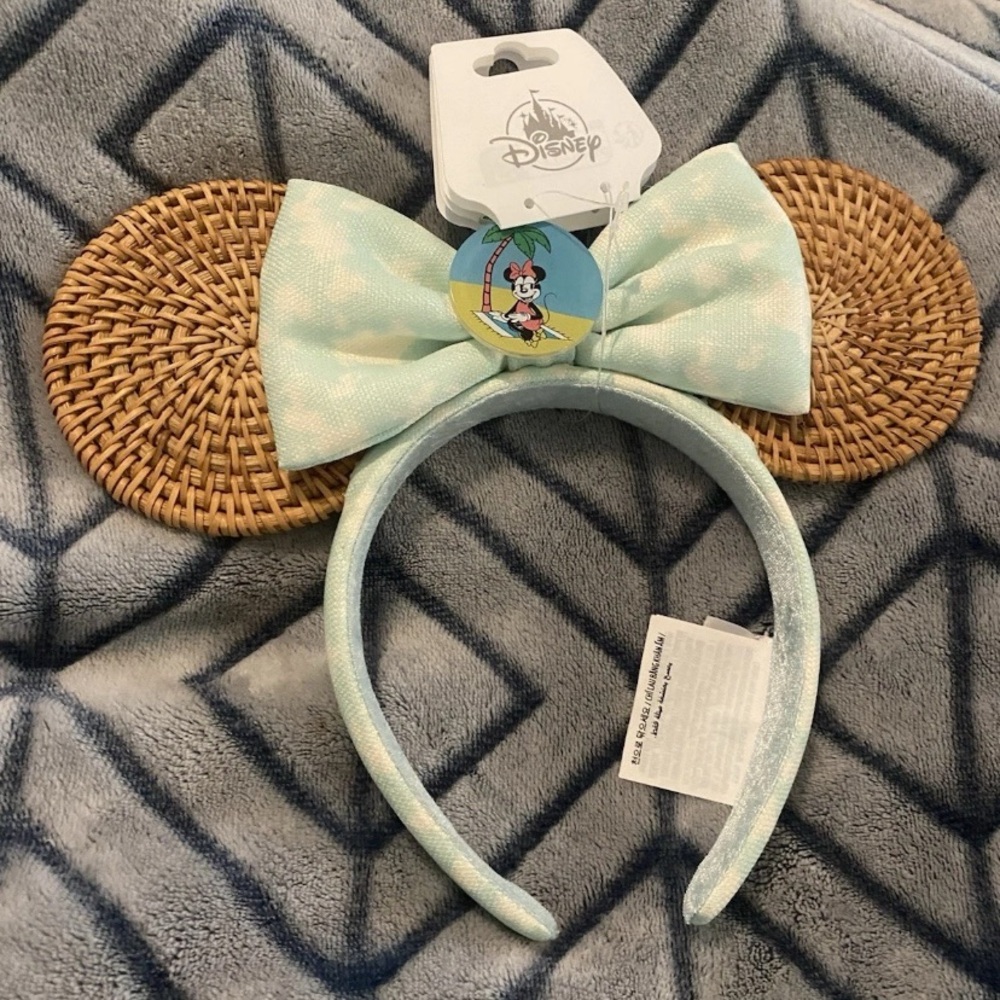 Disney Minnie Mouse Tropical Headband with Mint Bow